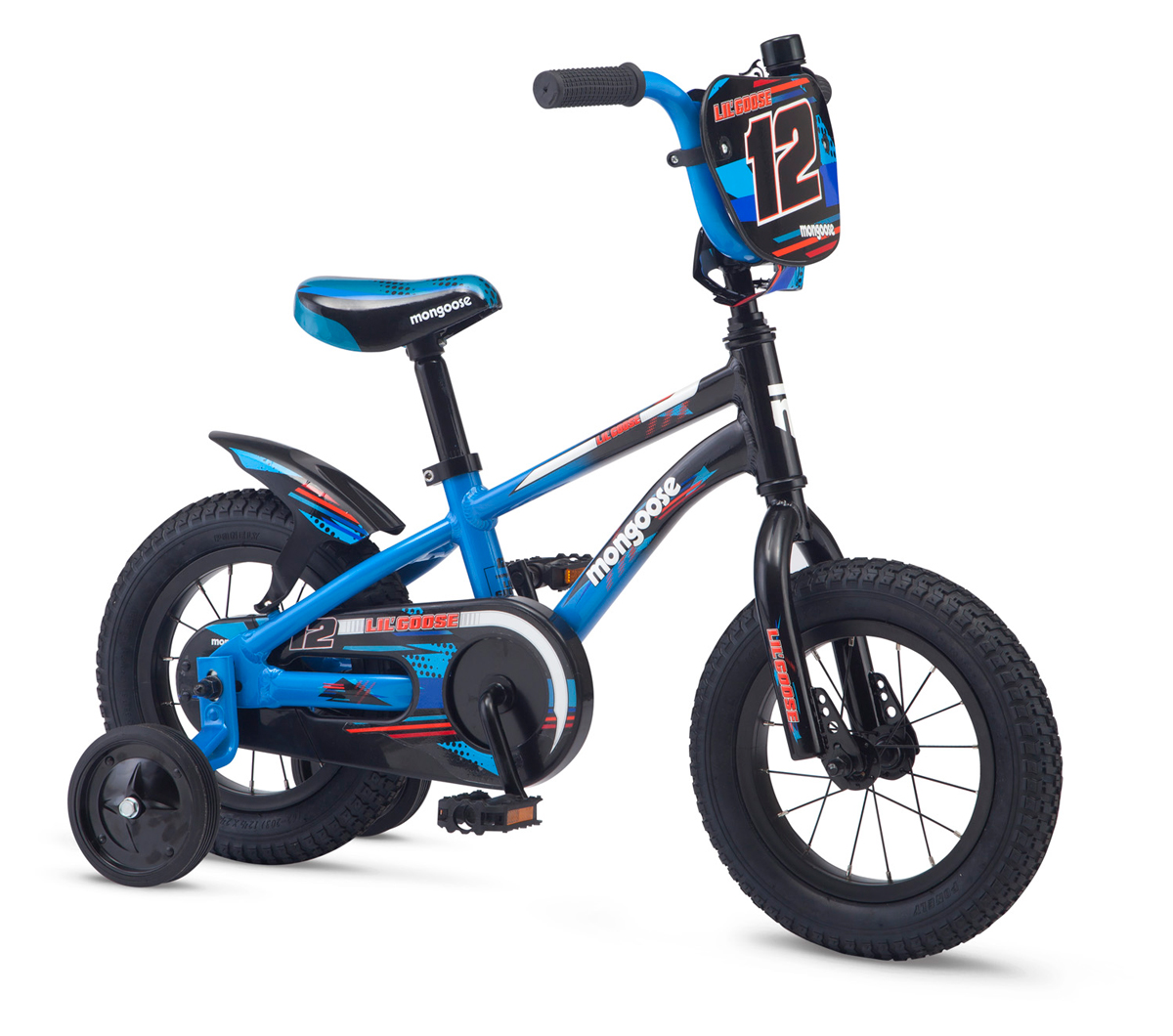 black and blue bmx bike